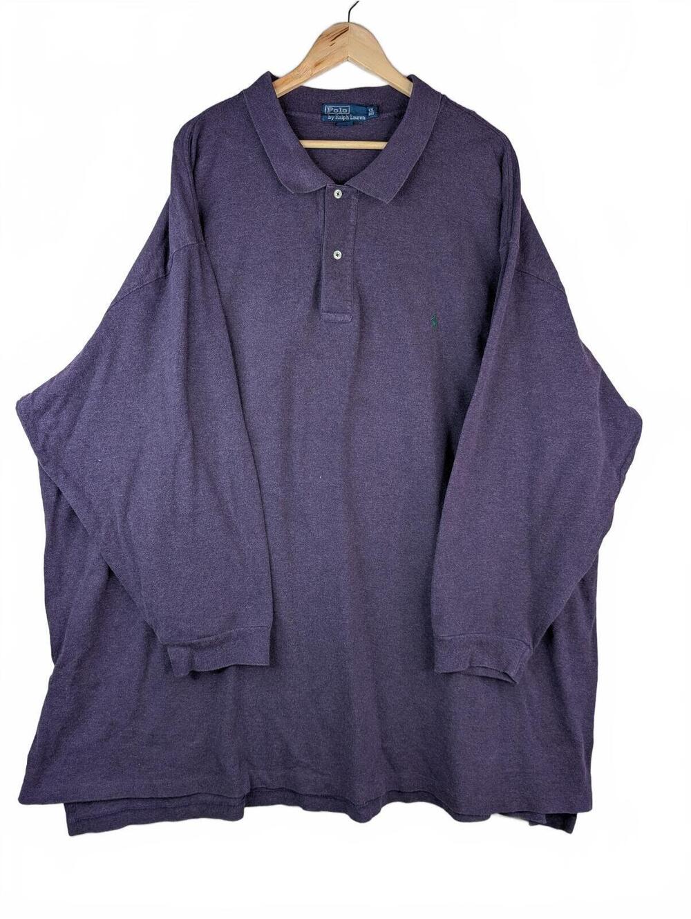 Polo Ralph Lauren Purple Long Sleeve Polo Shirt 100% Cotton 5X Big